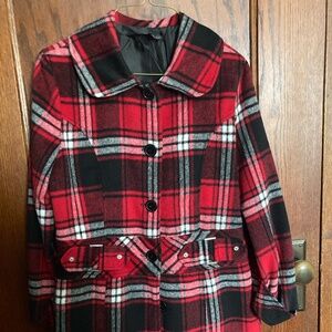 BCX Wool Blend Plaid Coat - Girls Size L